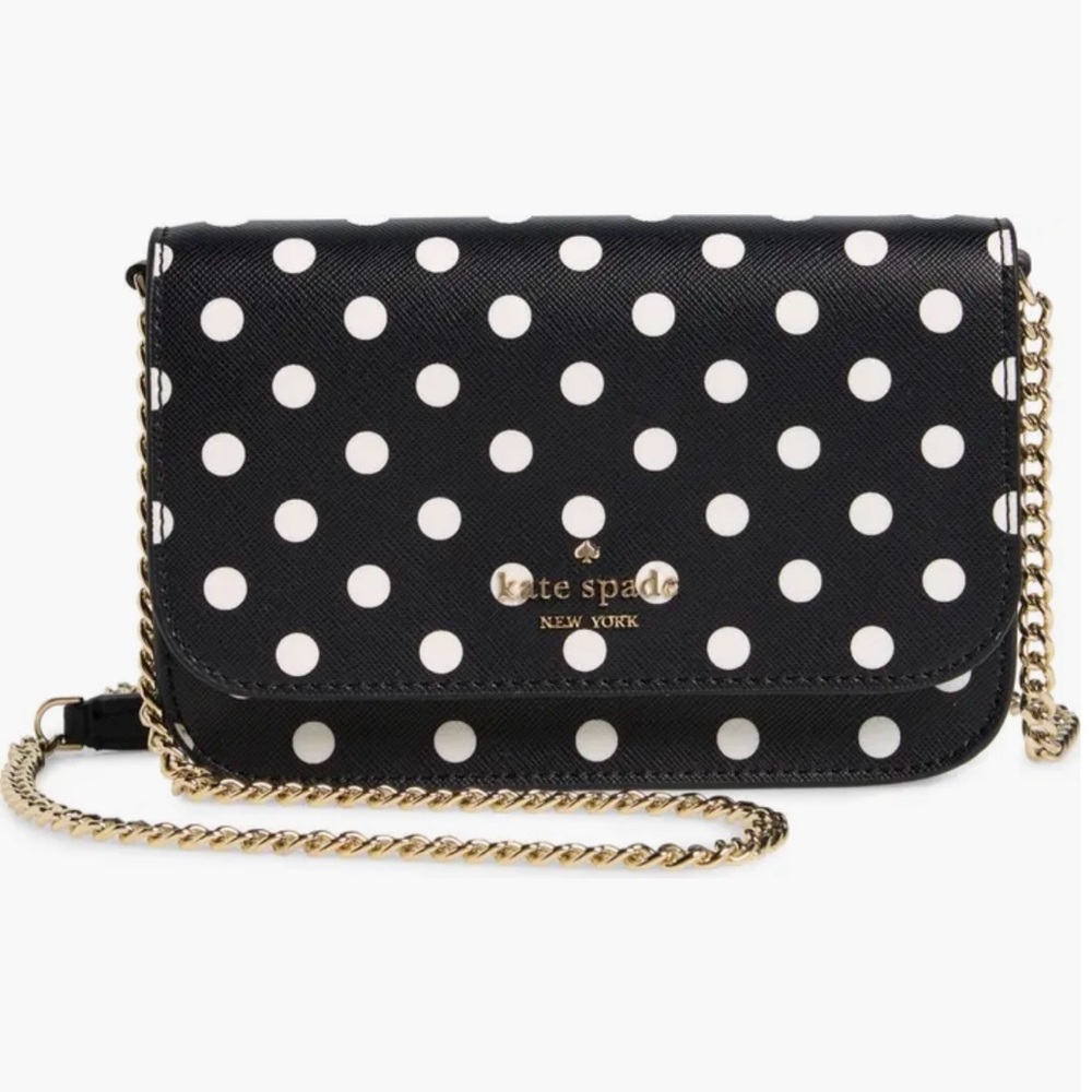 Kate Spade Black Polka Dot Crossbody Bag